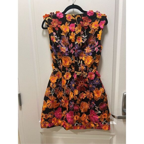 Elliatt Alessandra Floral Mini Dress In Orange Cocktail Wedding Guest size S NWT - Picture 7 of 9